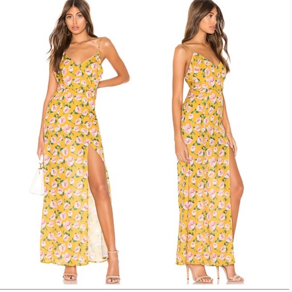 Floral print yellow maxi dress - perfect condition